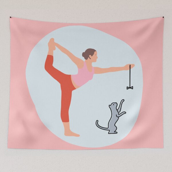 Item preview, Yoga with cat standing bow designed and sold by Trio's Stuff.