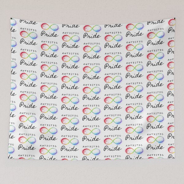 Item preview, Autistic Pride Rainbow Infinity Design - solid white background designed and sold by AIM-USA.
