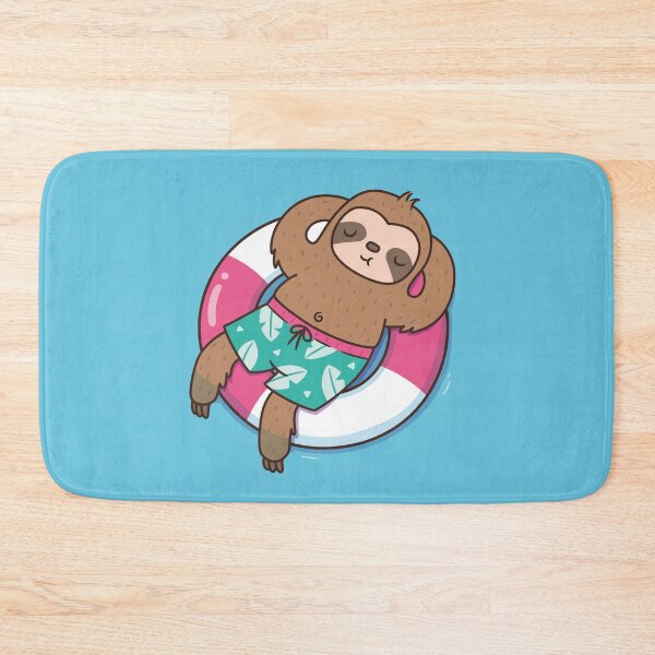 Item preview, Cute Sloth Sleeping on Pool Float designed and sold by rustydoodle.