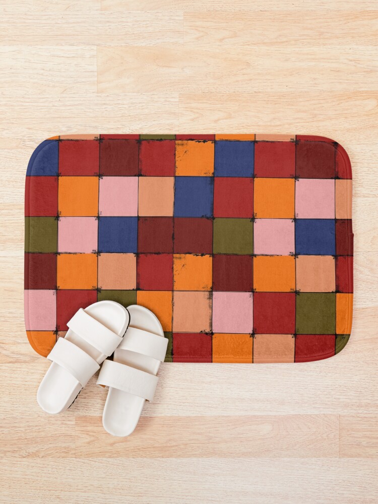 Alternate view of Winter Checkboard Bath Mat