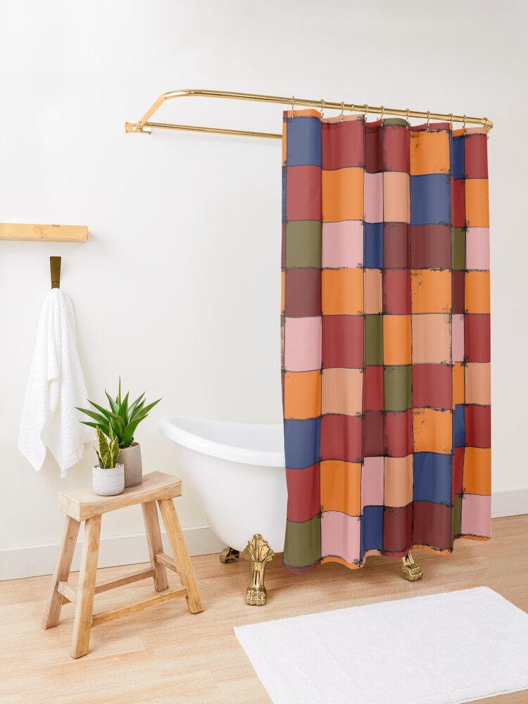 Alternate view of Winter Checkboard Shower Curtain