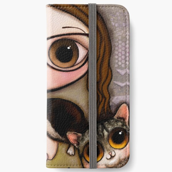 The girl with three cats iPhone Wallet