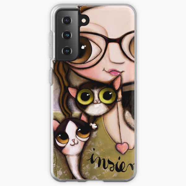 The girl with three cats Samsung Galaxy Soft Case