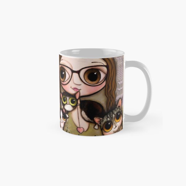 The girl with three cats Classic Mug