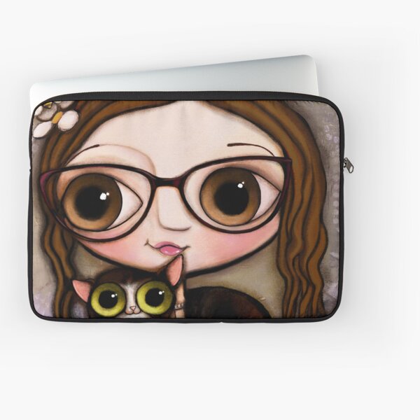 The girl with three cats Laptop Sleeve