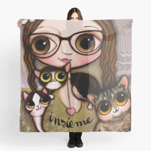 The girl with three cats Scarf