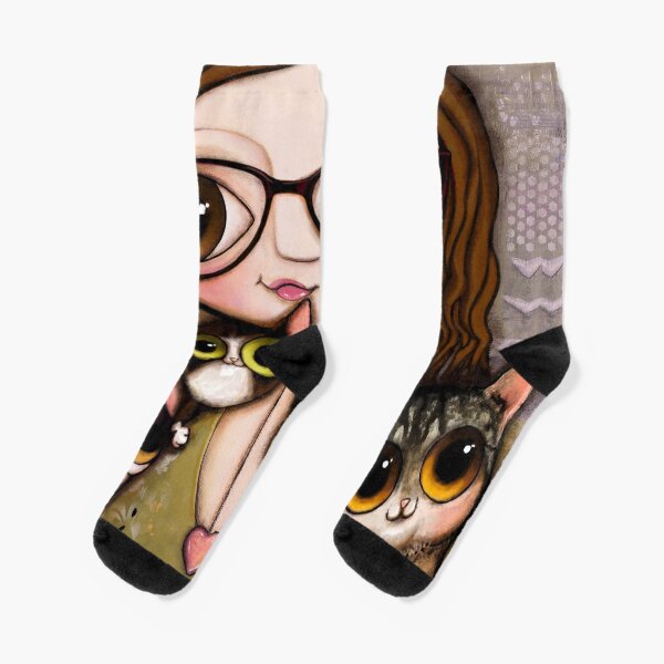 The girl with three cats Socks