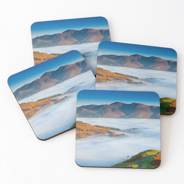 Item preview, Hiker Overlooking Low Cloud From Catbells, Lake District National Park, Cumbria, England  designed and sold by Tom  Mackie.