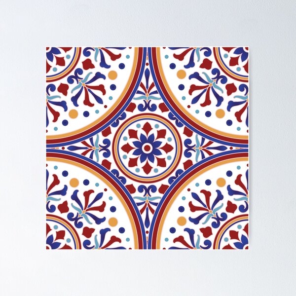 Item preview, traditional portuguese azulejo tiles pattern mosaic designed and sold by JustynaWarsaw.