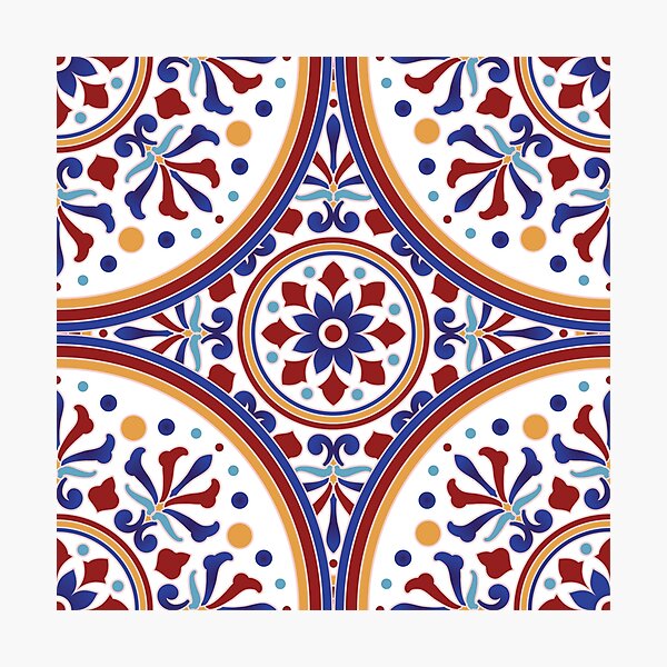 Item preview, traditional portuguese azulejo tiles pattern mosaic designed and sold by JustynaWarsaw.