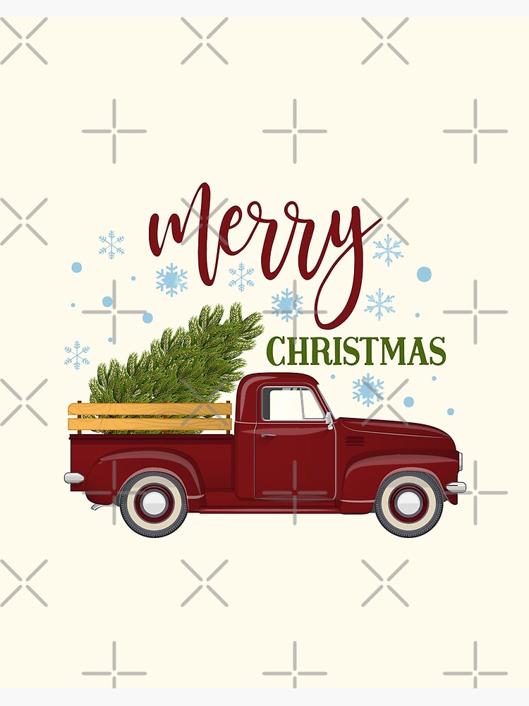 Christmas Tree Truck Rustic Vinyl Decal Sticker