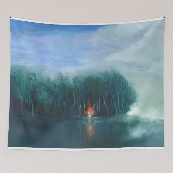 Item preview, Abstract Art - Firecamp Forest Wind Painting designed and sold by Stylizing4You.