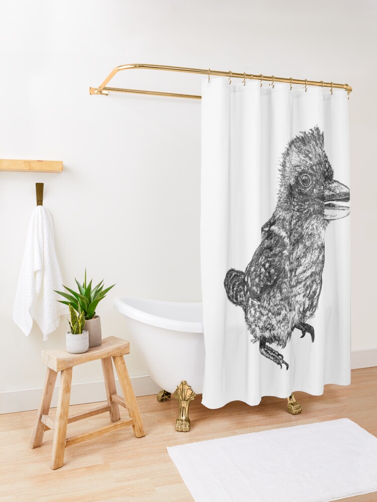 Alternate view of Mu Mu the Kookaburra Shower Curtain
