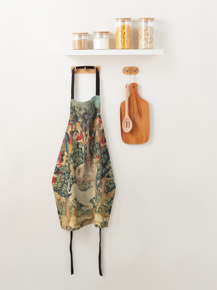 Alternate view of UNICORN IS FOUND / Fountain,Other Animals,Green Floral Apron
