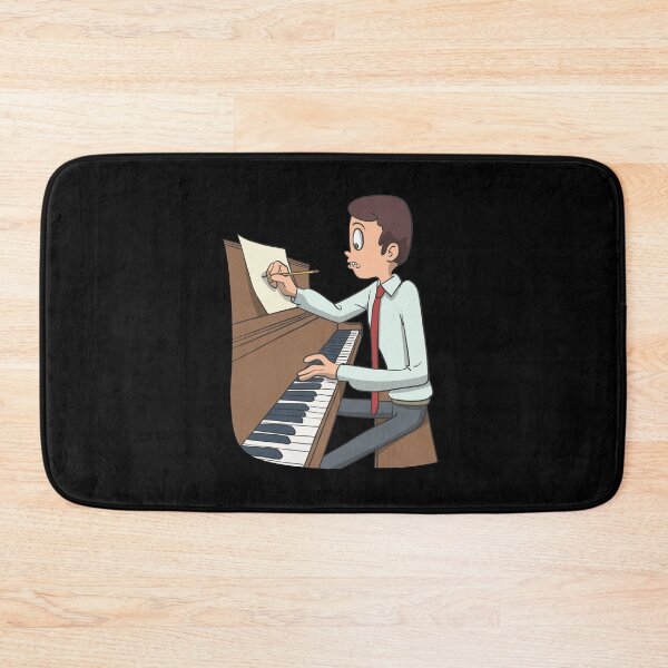 Item preview, Composer on piano writes notes designed and sold by Monkey Ful.