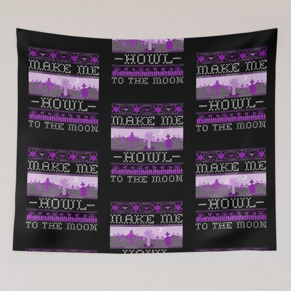 Item preview, Make Me Howl To The Moon | Halloween Holiday | Woven Spooky Graveyard designed and sold by Ainbowz-Artwork.