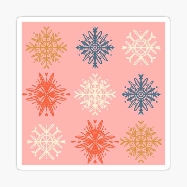 Snowflakes pattern in pink Sticker