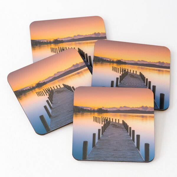 Item preview, Monk Jetty at Sunset, Coniston Water, Lake District National Park, Cumbria, England designed and sold by Tom  Mackie.