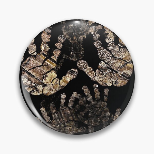 Item preview, Baby handprints abstract pattern black golden  designed and sold by GittaG74.