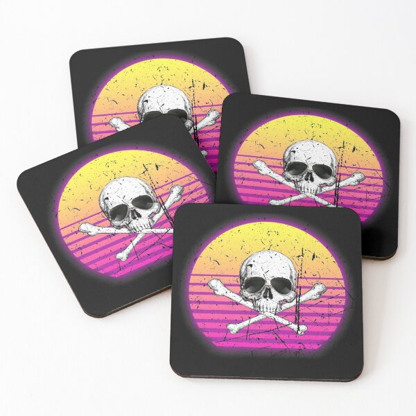 Item preview, Vintage skull and bones with sunglasses and setting sun designed and sold by Dirk4171.