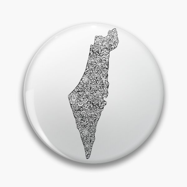 Item preview, Israel Map |  Black and White | Floral pattern designed and sold by hayleylauren.