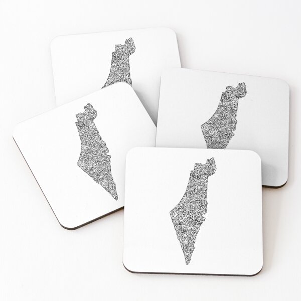 Item preview, Israel Map |  Black and White | Floral pattern designed and sold by hayleylauren.