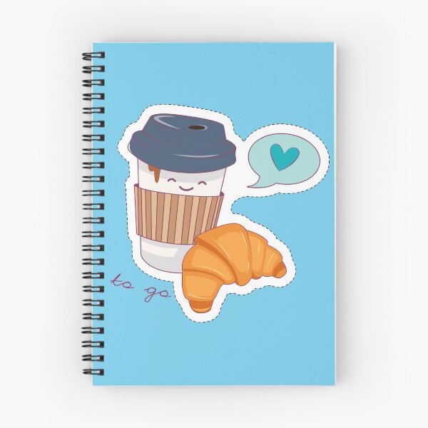 Item preview, Cup Of Coffee Cute With Croissant and Blue Heart designed and sold by tee4shirt.