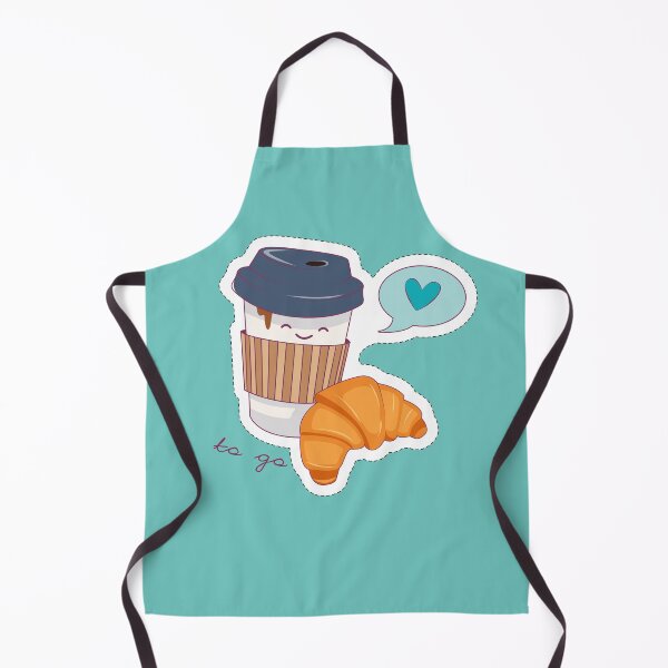 Item preview, Cup Of Coffee Cute With Croissant and Blue Heart designed and sold by tee4shirt.
