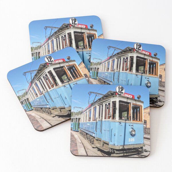 Item preview, Blue Retro Tram Rails Public transportation designed and sold by Tanja Dianova.
