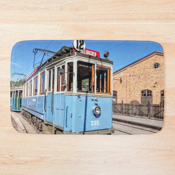 Item preview, Blue Retro Tram Rails Public transportation designed and sold by Tanja Dianova.