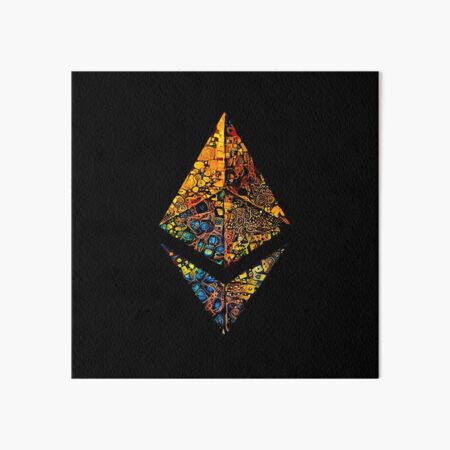 Crypto ETH "feuille d'or", logo Etherium. Impression rigide