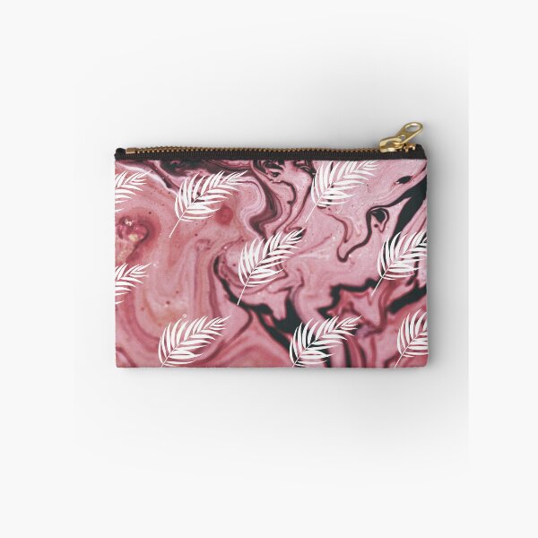 Artikelvorschau, Blattmuster mit rosa Hintergrund entworfen und verkauft von Hoopstore.