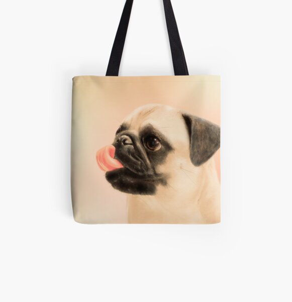 Pug All Over Print Tote Bag