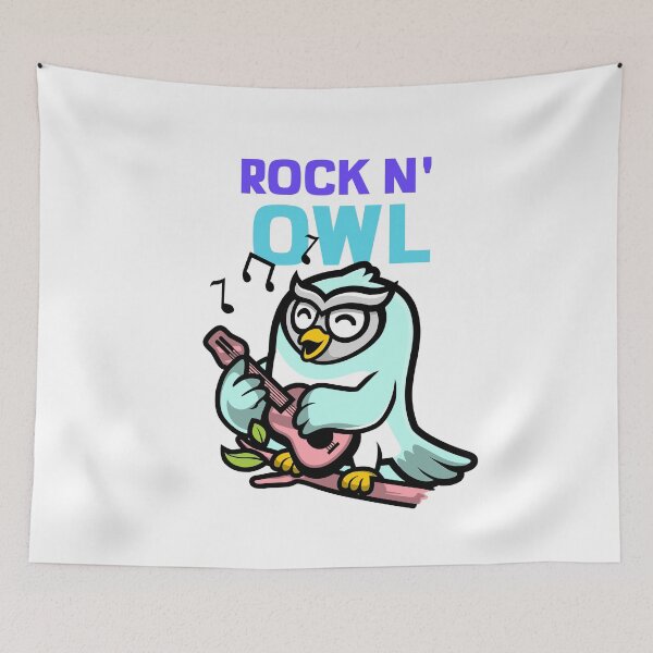 Item preview, Rock N' Owl, Light Blue Owl designed and sold by boisebug.