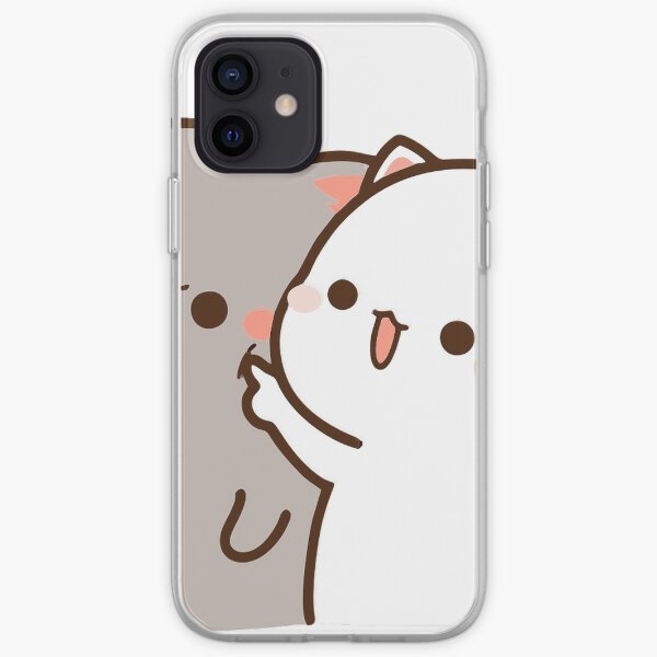 Peach y Goma Mochi Cat adoran las burlas Funda blanda para iPhone