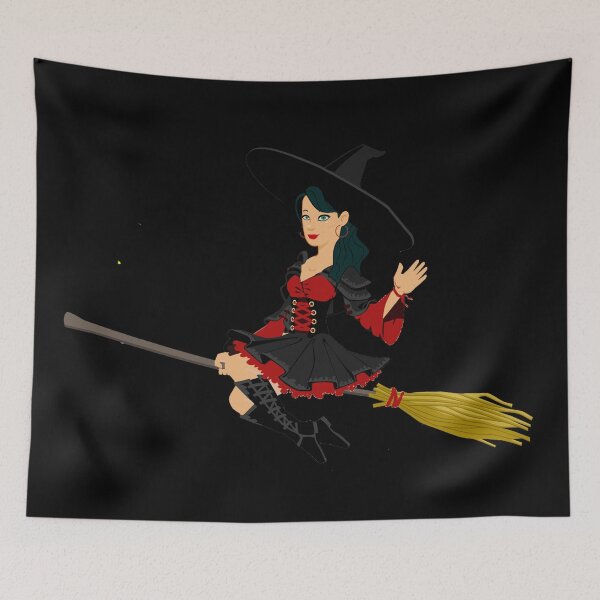 Item preview, Scary Dark Halloween Flying Witch designed and sold by Fashimation20.