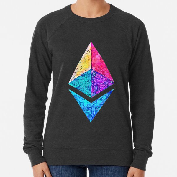 "Pastel Crystal" ETH crypto, Etherium logo. Lightweight Sweatshirt