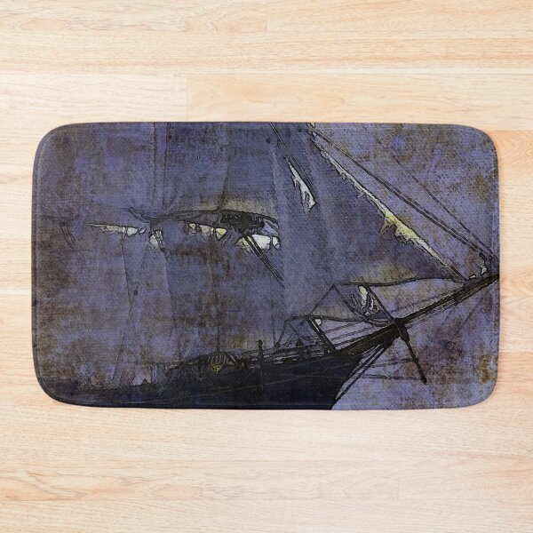 Item preview, Old Ship in night Ocean designed and sold by CatCoconut-Art.