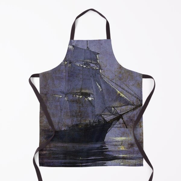 Item preview, Old Ship in night Ocean designed and sold by CatCoconut-Art.