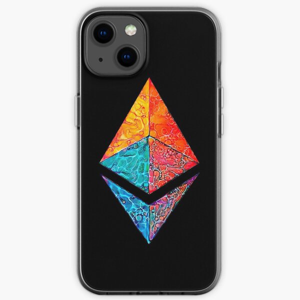 "Caustic Acid" ETH crypto, Etherium logo. iPhone Soft Case
