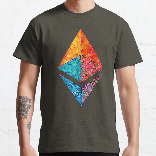 "Caustic Acid" ETH crypto, Etherium logo.  Classic T-Shirt