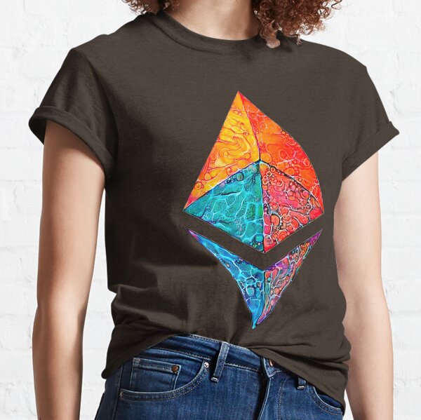 "Caustic Acid" ETH crypto, Etherium logo. Classic T-Shirt