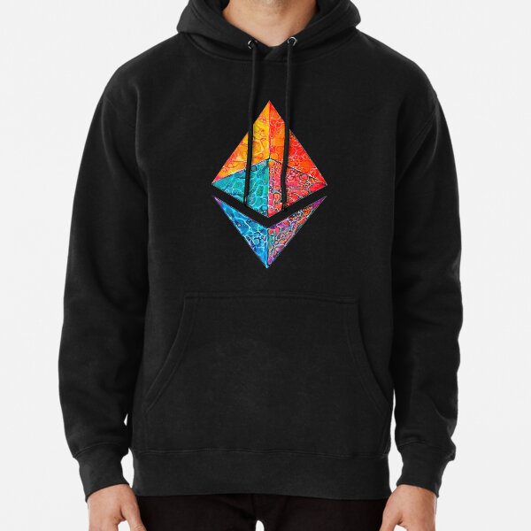 "Caustic Acid" ETH crypto, Etherium logo. Pullover Hoodie