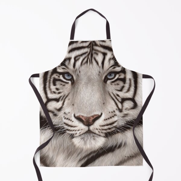 White Tiger Painting Apron