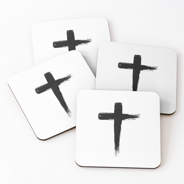 Item preview, Church cross illustration drawn with two brush strokes with bold and distinct visual appearance. designed and sold by Wiggly Lines.