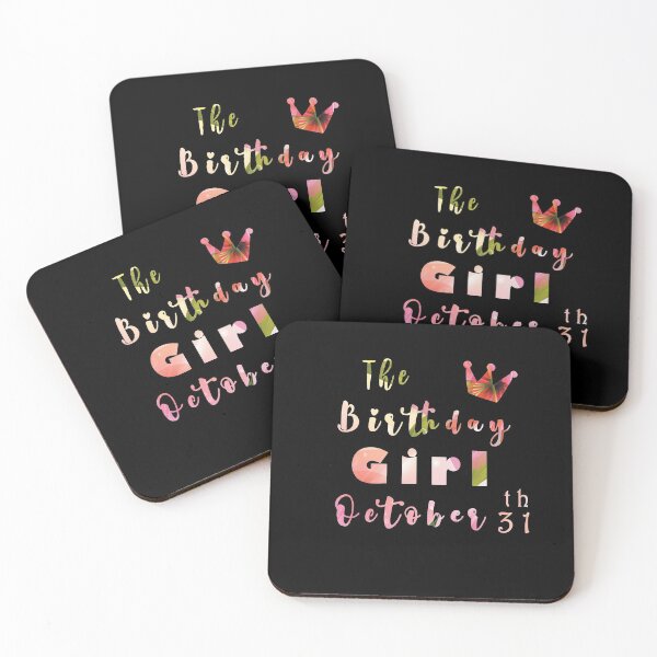 Item preview, The Birthday Girl October 31 th gift idea flowers background halloween 2020 designed and sold by Belhbib Art ⭐⭐⭐⭐⭐.