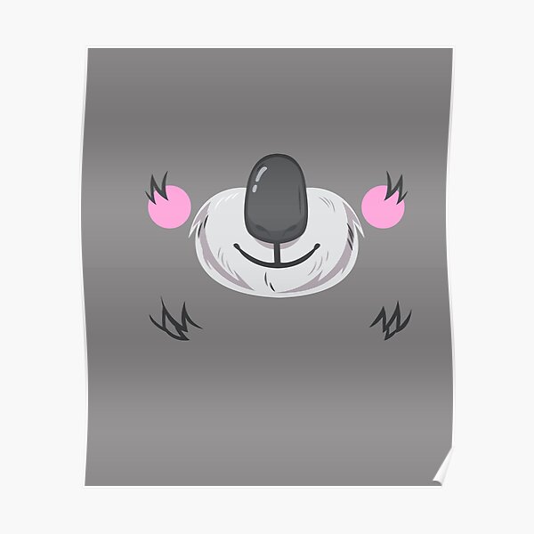 lindo diseño de cara de coala para amantes de coala Póster