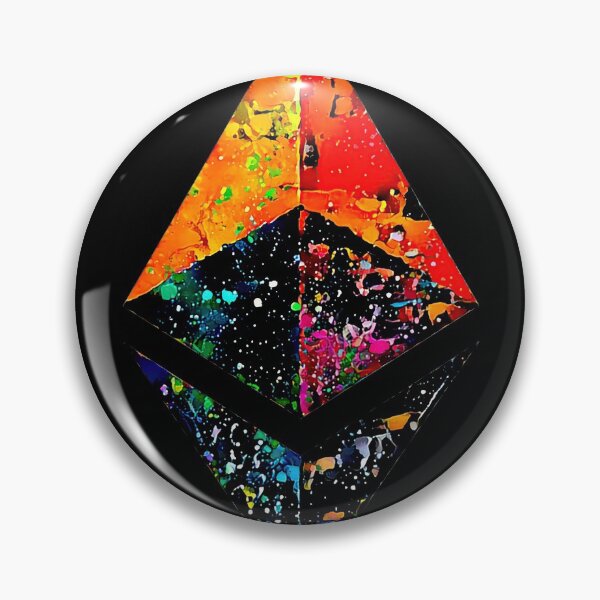 Aperçu de l'œuvre Crypto ETH « Éclaboussure de peinture », logo Ethereum. créée et vendue par PrintPit.