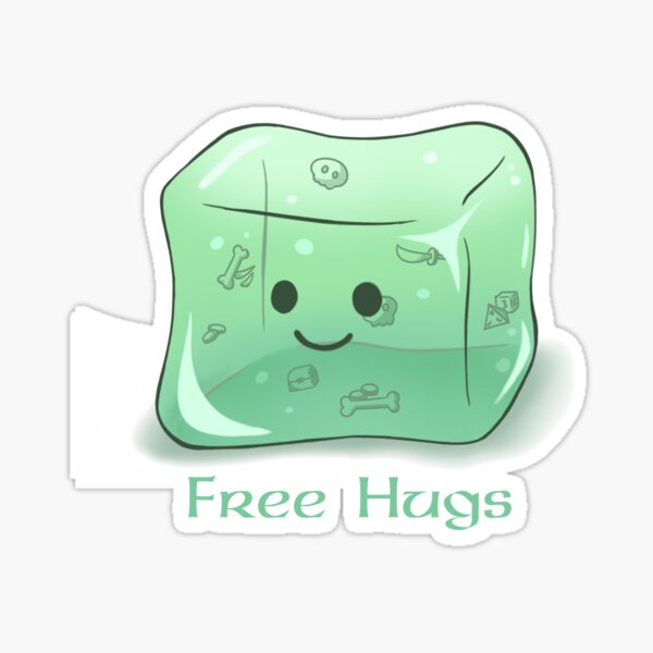Gelatinous Cube Free Hugs Sticker
