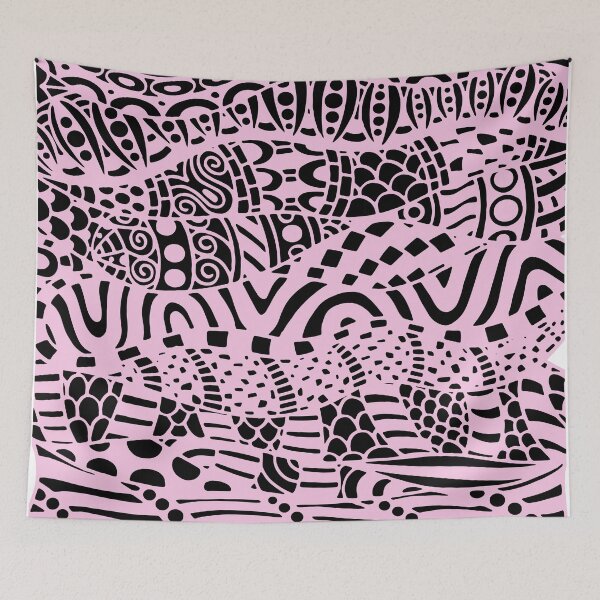 Item preview, Black and baby pink pattern designed and sold by EveTStore.